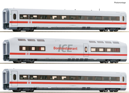 Roco HO 74028 3 piece set (1): Intermediate coaches ICE 1  DB AG  era VI DC Q3 2022 New Item