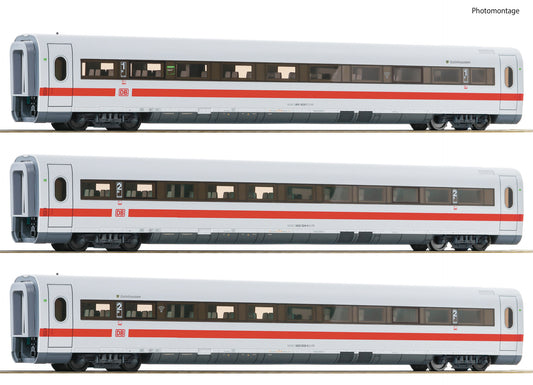 Roco HO 74029 3 piece set (2): Intermediate coaches ICE 1  DB AG  era VI DC Q3 2022 New Item