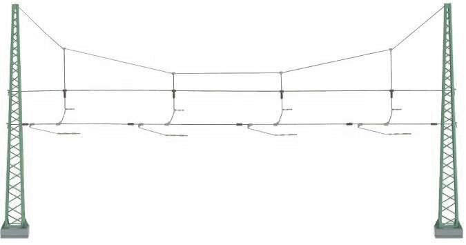 Marklin HO 74132 Marklin HO Catenary -- Cross Span Assembly for 4 Tracks