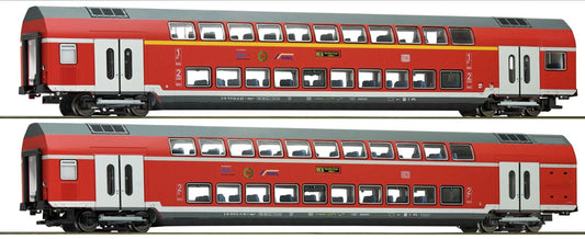Roco HO 74149 ~AC 2 piece set: Double-deck coaches of DB-AG w/Interior Lights!