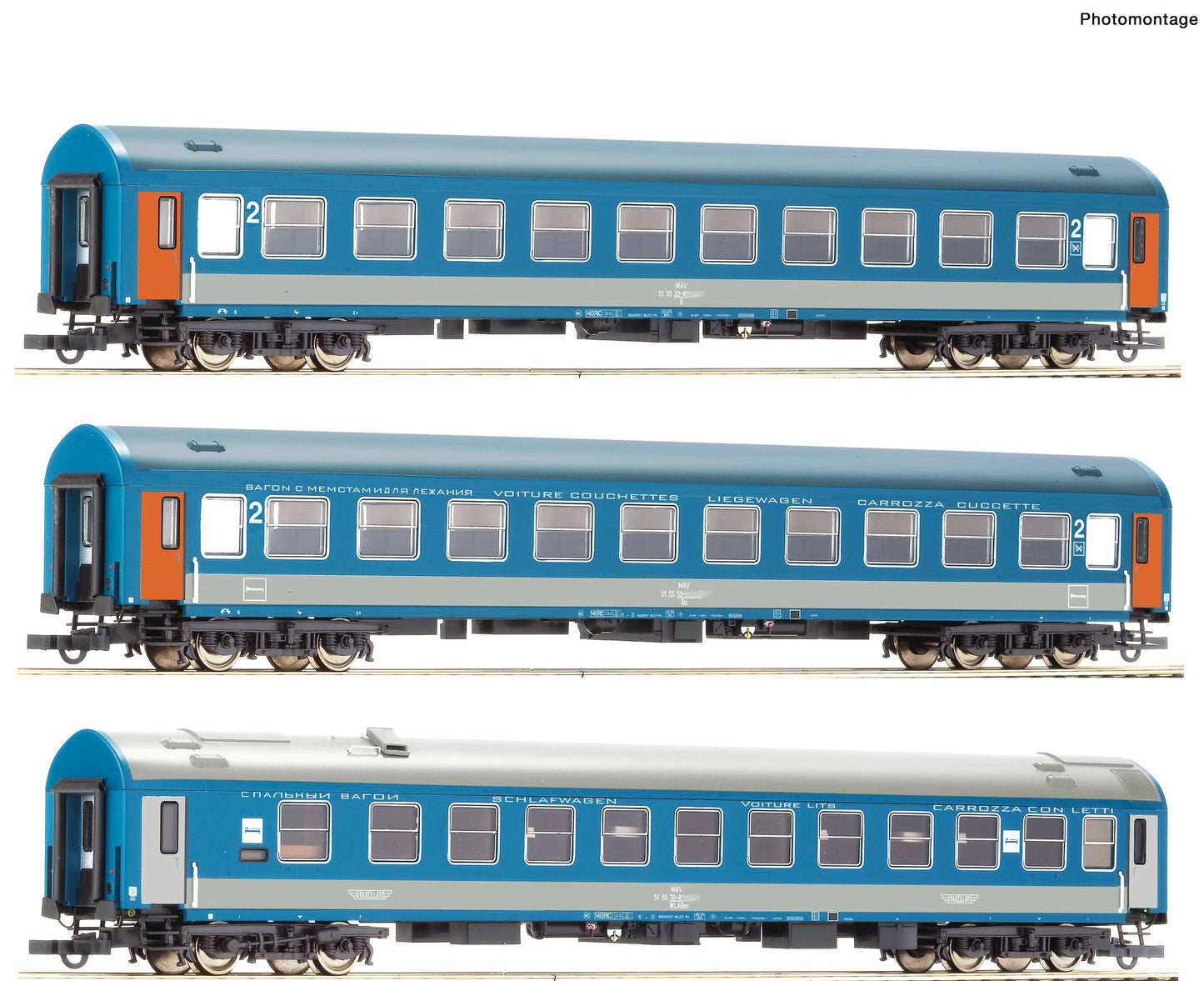 Roco 74188 3 piece set 1: Passenger coaches D 374/375 ?Vindobona/Hungaria? 2021 New Item