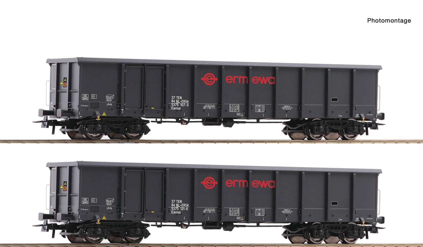 Roco HO 76001 2-piece set: Open freight wagon  Ermewa  era VI DC 2023 New Item