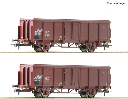 Roco HO 76006 2 piece set: Open goods wagons  DR  era IV DC Q1 2022 New Item