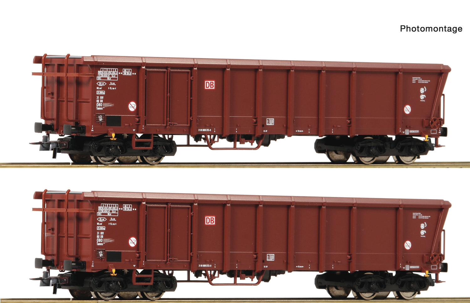 Roco HO 76014 2 piece set: Rolling roof wagons 2021 New Item