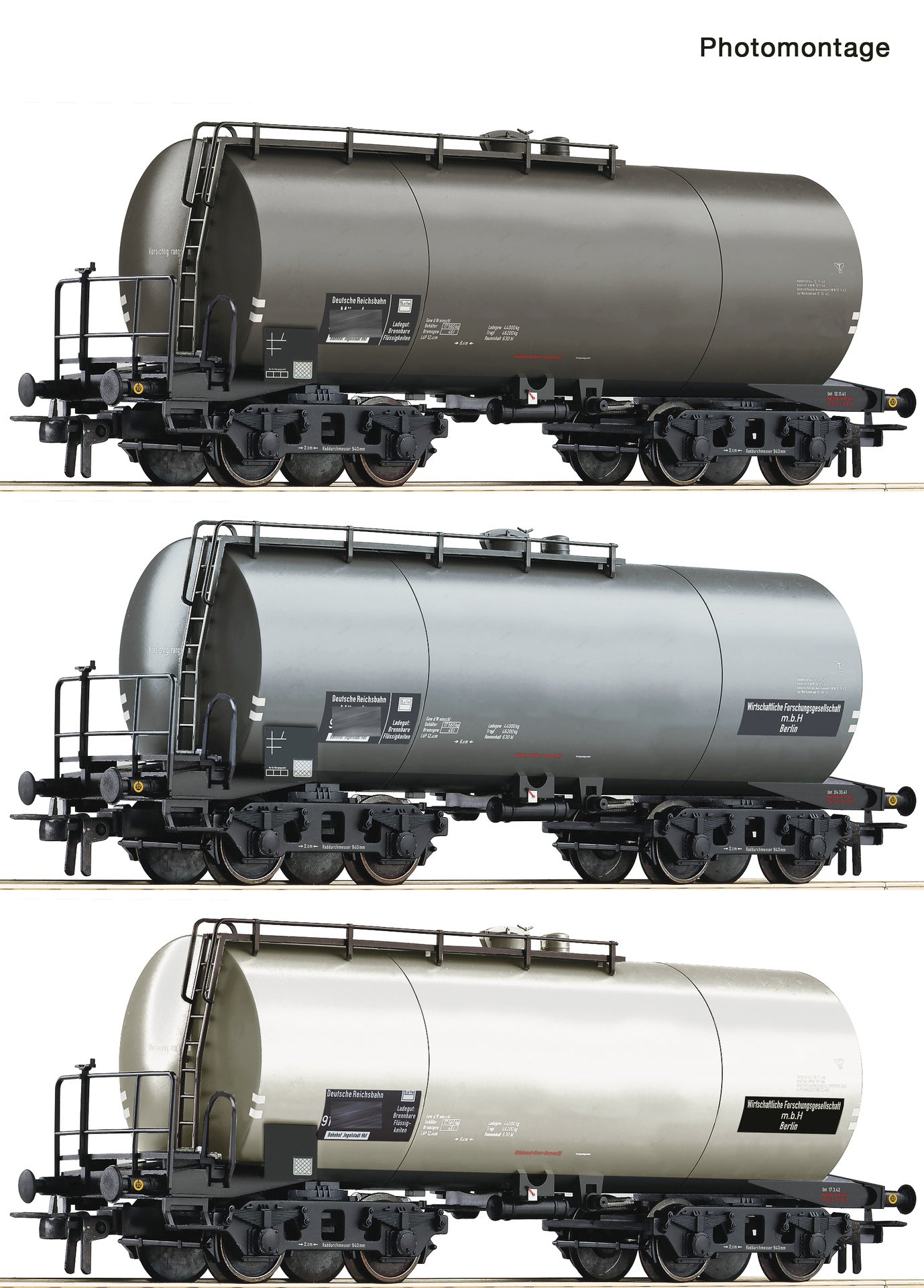 Roco HO 76015 3-piece set: Tank wagons 2021 New Item