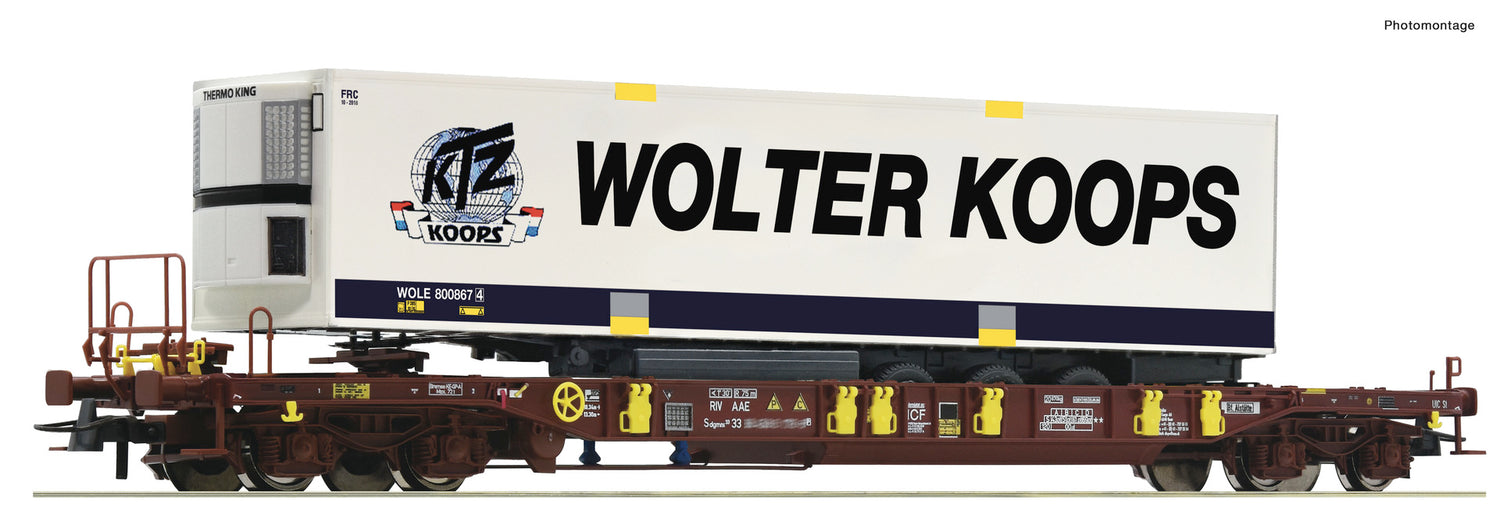 Roco HO 76224 Pocket wagon T3 + Wolter Koops Trailer 2021 New Item