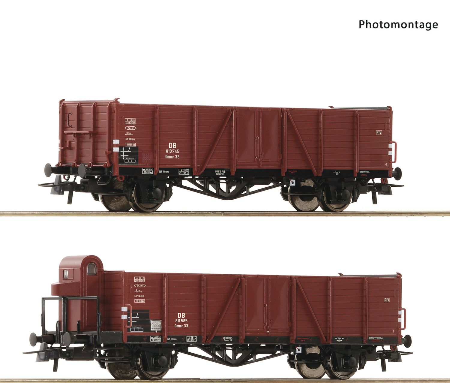 Roco HO 76289 2-piece set: Open freight  wagons  DB                era III DC 2024 New Item