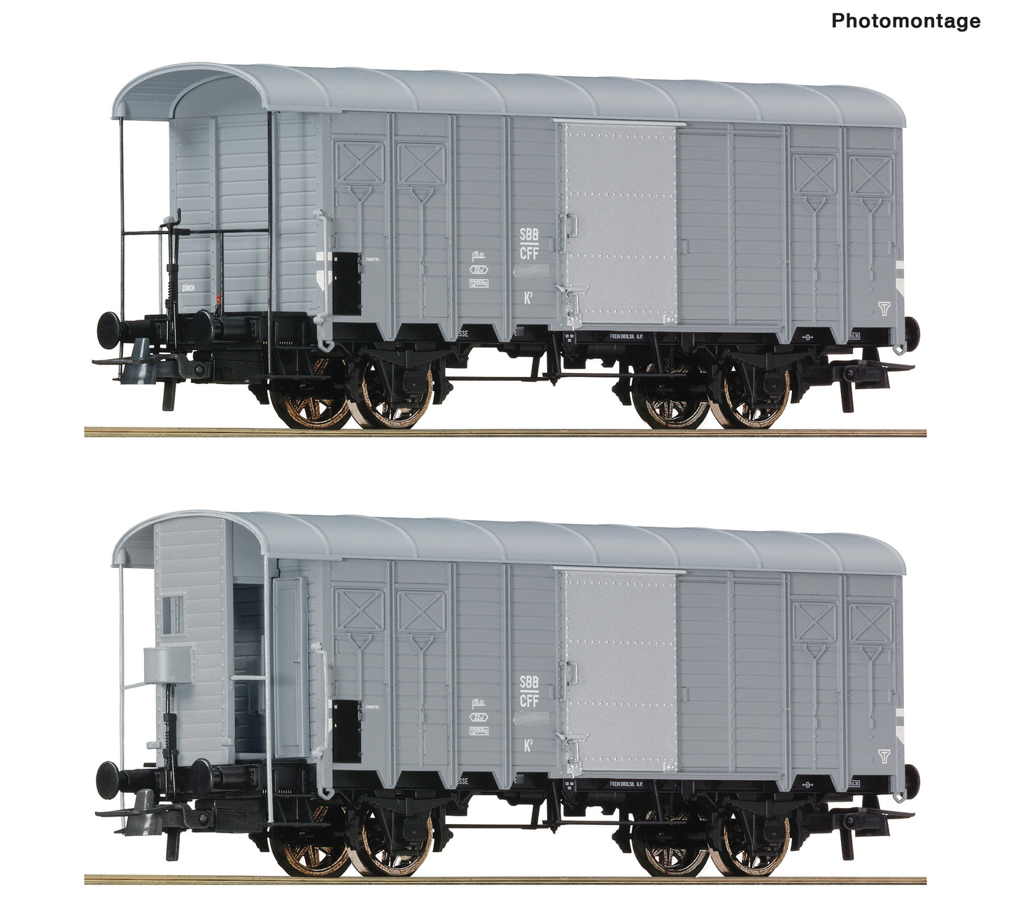 Roco HO 76646 2 piece set: Covered goods wagons 2021 New Item