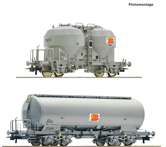 Roco HO 77038 2-piece Freight set: Silo wagons  SBB  era IV DC 2023 New Item