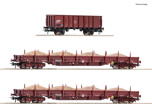 Roco HO 77041 3 piece set (1): Sand train  DR  era IV DC Q3 2022 New Item