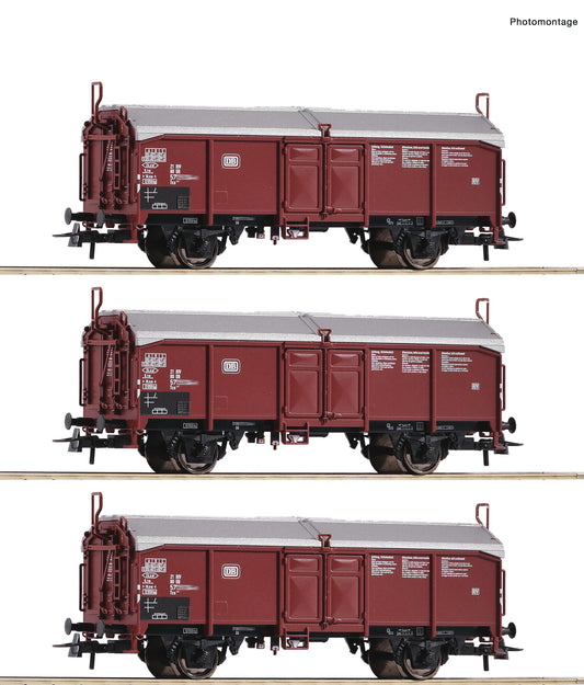 Roco HO 77050 3-piece set: Sliding roof wagon  DB  era IV DC 2023 New Item