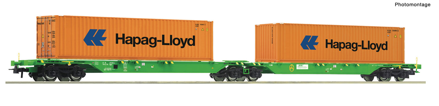 Roco HO 77370 Double container carrier wagon  SETG  era VI DC Q2 2022 New Item