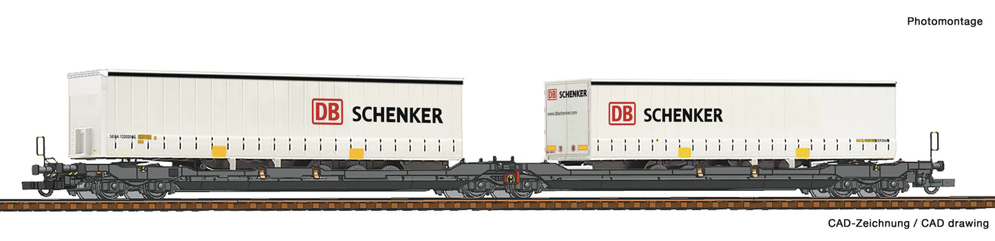 Roco HO 77390 Articulated double pocket wagon T3000e + DB Schenker