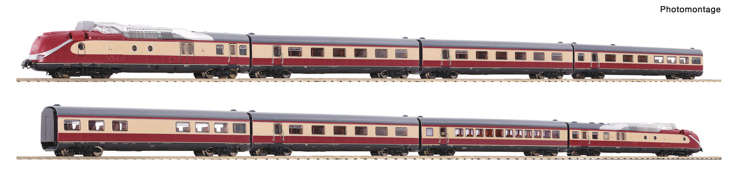 Fleischmann N 7760001 8-piece Train Set set: Gas turbine multiple unit class 602  DB  era IV DC 2023 New Item