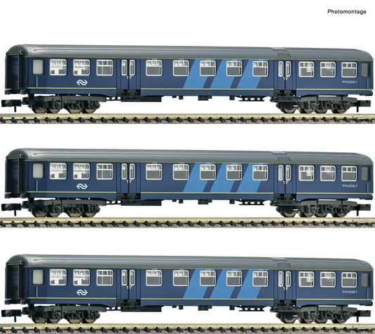 Fleischmann N 814713 3-piece set: Passenger coach  NS  era IV DC 2023 New Item