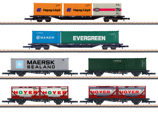 Marklin Z 82665 Container Transport Car Set, DB AG, EP. V 2021 New Item