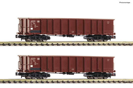 Fleischmann N 830250 2 piece set: Open goods wagons  DB  era IV DC Q2 2022 New Item