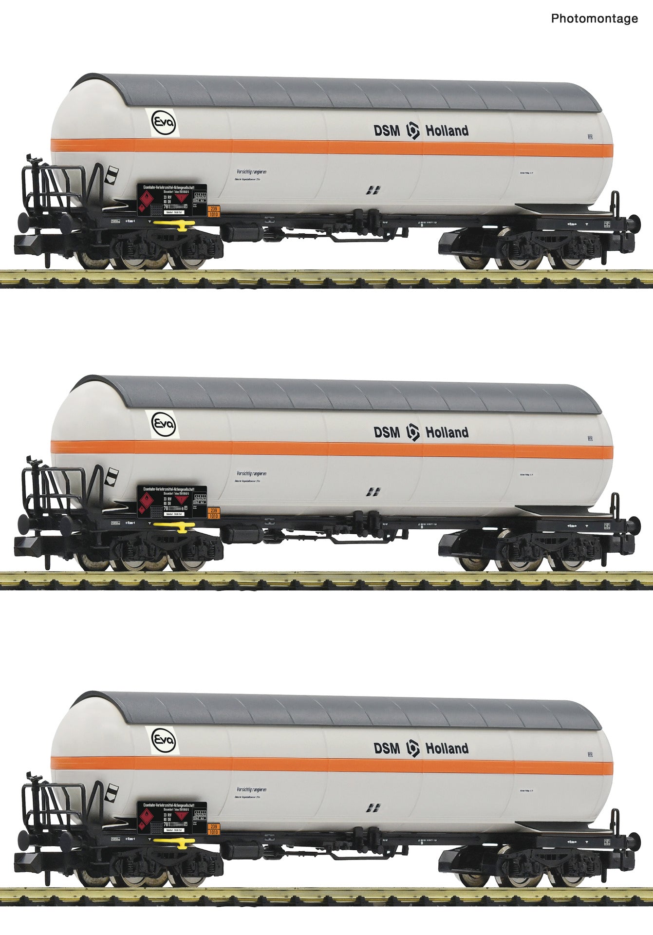 Fleischmann N 849119 3-piece set: Pressurised  gas tank wagons  DB        era V DC 2024 New Item