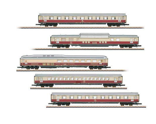Marklin Z 87269 Rheingold 5-Car Passenger Set -- German Federal Railroad DB (Era III, red, ivory)