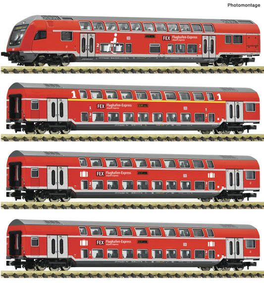 Fleischmann N 881916 4 piece set: 'FEX' double-deck coaches  DB AG  era VI DCC Q3 2022 New Item