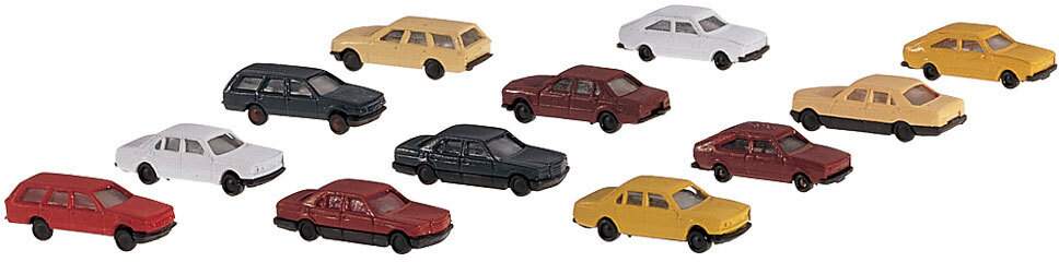 Marklin Z 8904 Automobile set -- 3 Each Mercedes Benz 500 SE, Opel Rekord Caravan, BMW 735i and VW Passat