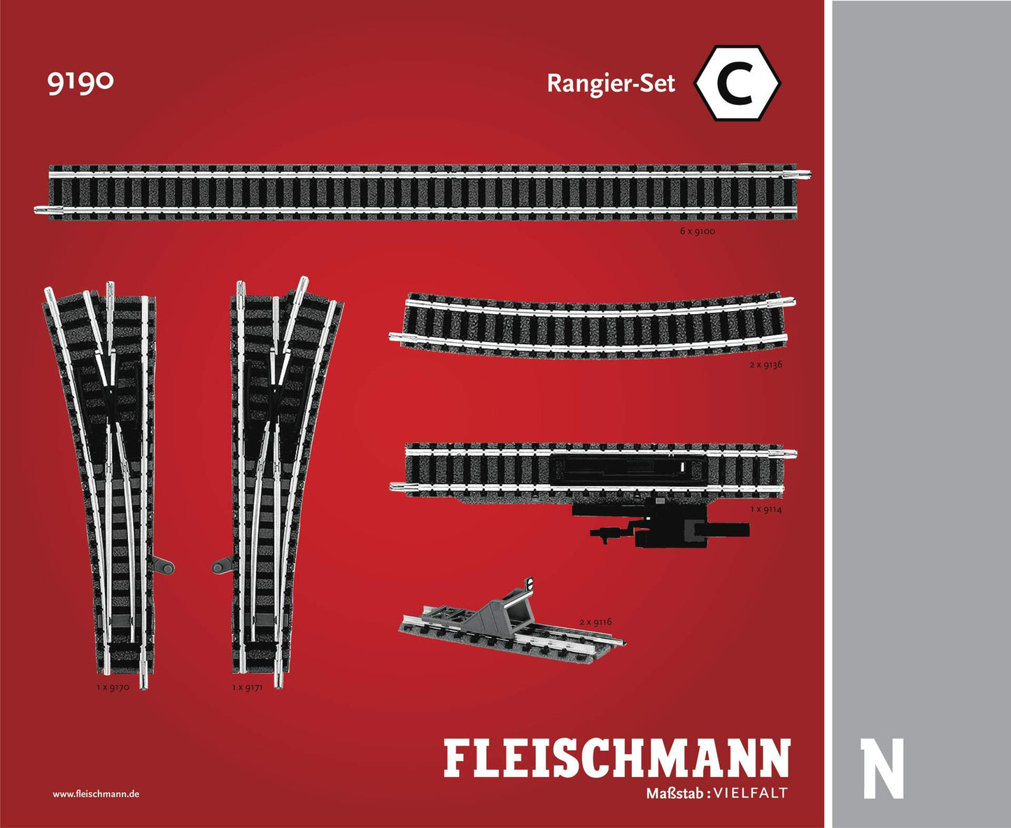 Fleischmann N 9190 Track pack. Shunter Set C