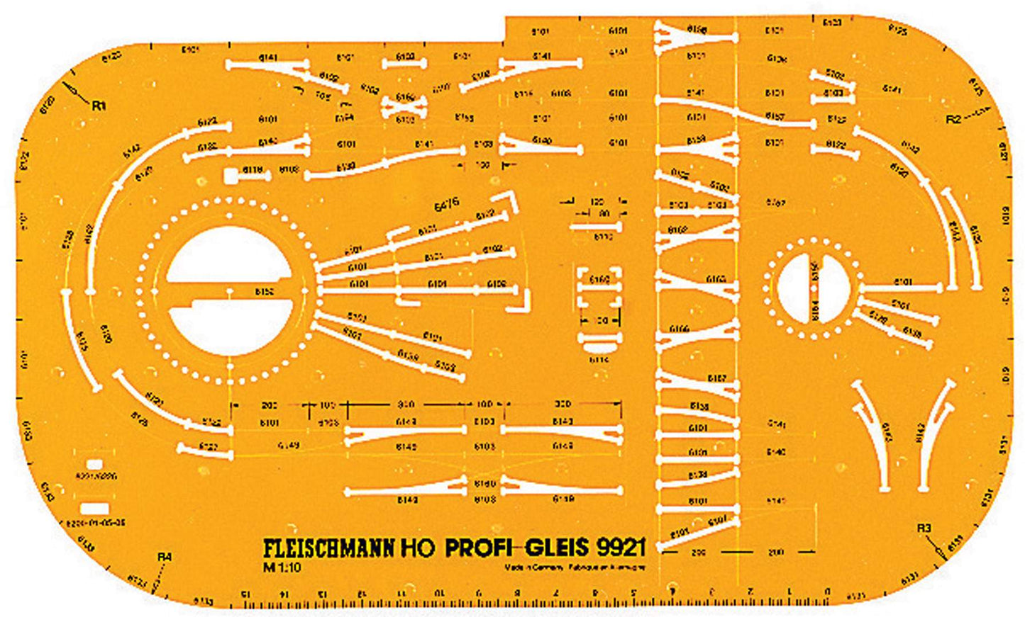 Fleischmann HO 9921 Track stencil for Fleischmann H0 PROFI-track