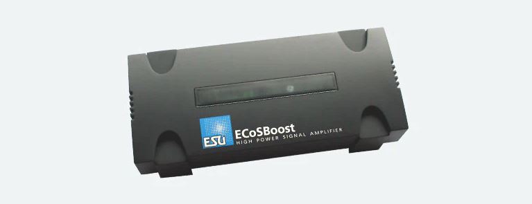 ESU HO 50012 ECoSBoost ext. Booster, 7Amp, MM/DCC/SX/M4, set with power supply 120-240V, EURO + US, manual german / english