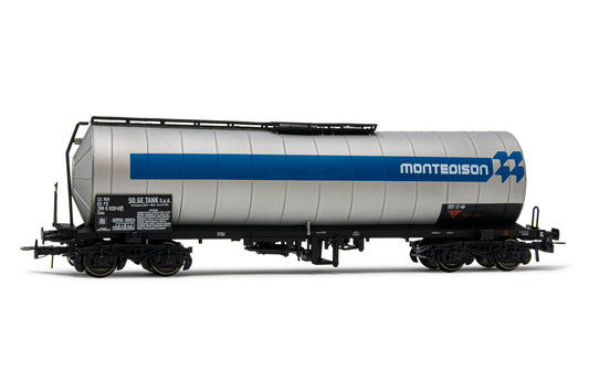 Rivarossi HO HR6516 FS tank wagon 4 axles Zaes 'Montedison' silver/blue livery ep. V