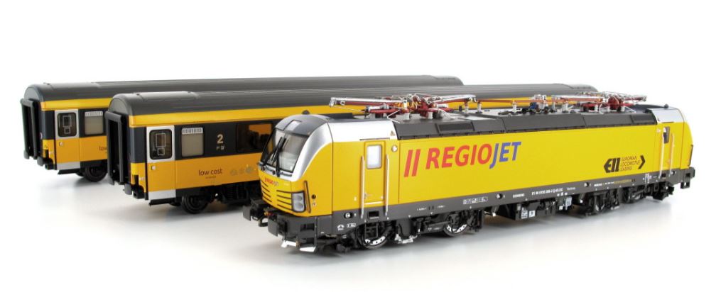 LS Models HO AC LS18500S Train Set RegioJet ELL Vectron + 2 Passenger Cars MFX Sound